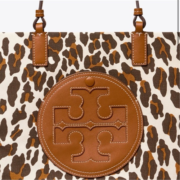 Tory Burch Ella Leopard Canvas Tote - Picture 3 of 8